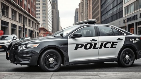 Salt Lake City police car related to elderly abduction case.