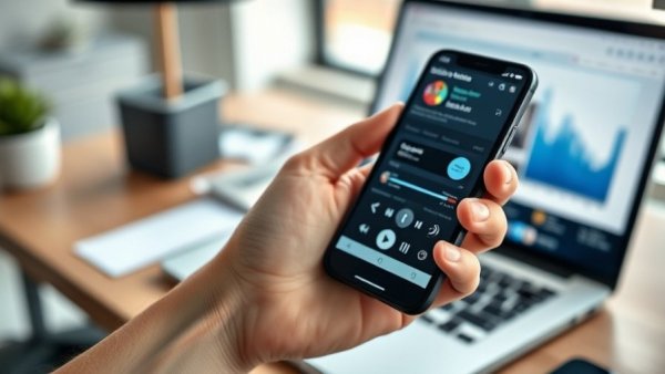 Smartphone displaying news radio app, local initiatives in Salt Lake City.