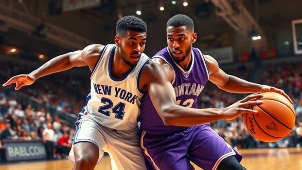 Utah State basketball players in intense game action