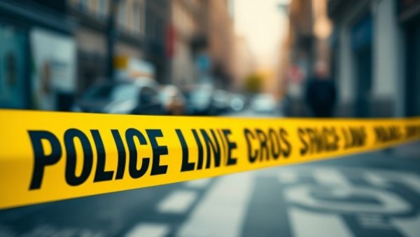 Yellow police line tape marking investigation scene