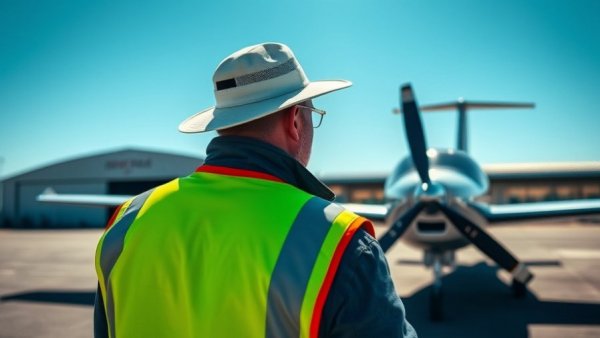 Electric aircraft testing in Utah, inspector examines plane.