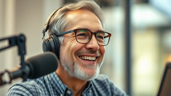 Salt Lake City Community Initiatives radio promotion with mature man smiling.