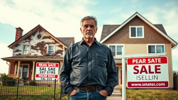 Dynamic image of home buying and selling in Utah with two houses.