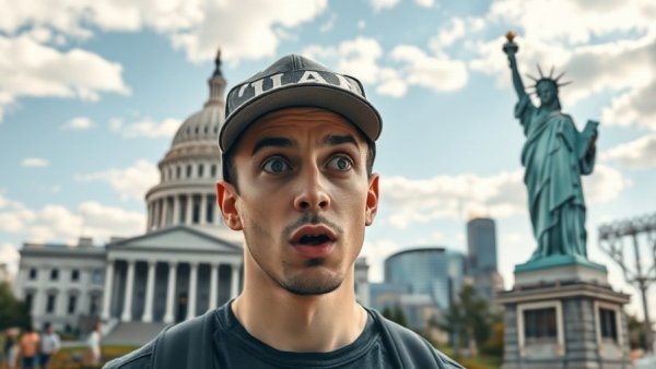 Utah's 'Statue of Liberty' moment with iconic landmarks and a casual man