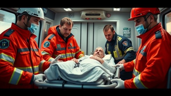 EMTs respond to heart attack inside ambulance