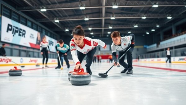 World Curling Championship in Ogden athletes competing on ice.