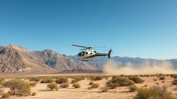 Helicopter over remote landscape near Dugway Proving Ground data center