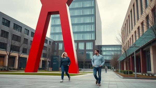 Students walk near a red sculpture during measles outbreak in Utah.