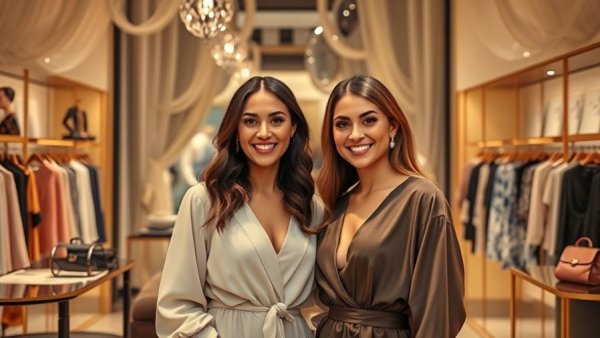 Elegant boutique with two women at Courtney Shop in Salt Lake City.