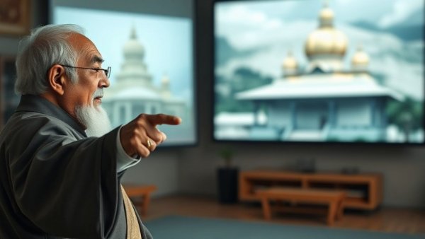 Charu Das presenting at Sri Sri Radha Krishna Temple in Utah.