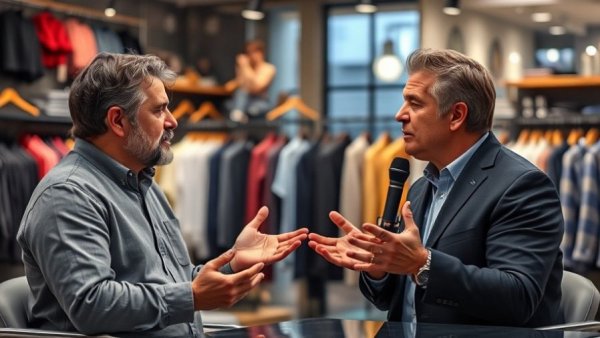 Live broadcast in a retail store setting with engaging hosts.