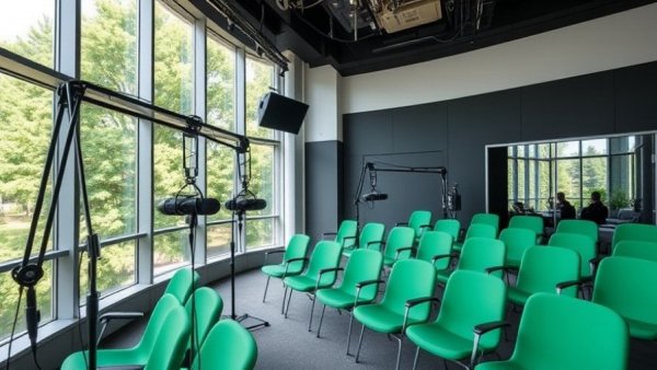 Modern radio studio setup in Salt Lake City, reflecting community resilience.