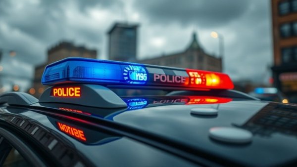 Police car lights flashing in South Salt Lake