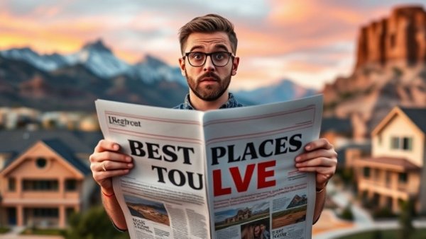 Collage of Utah landscapes and houses highlighting best places to live.