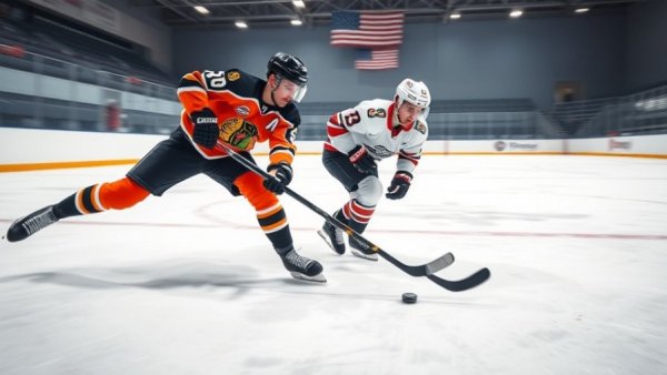 Hockey players battling for the puck on ice rink during Utah Mammoth season ends.