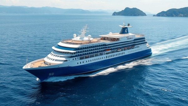 Hantavirus outbreak cruise ship sailing in blue waters.