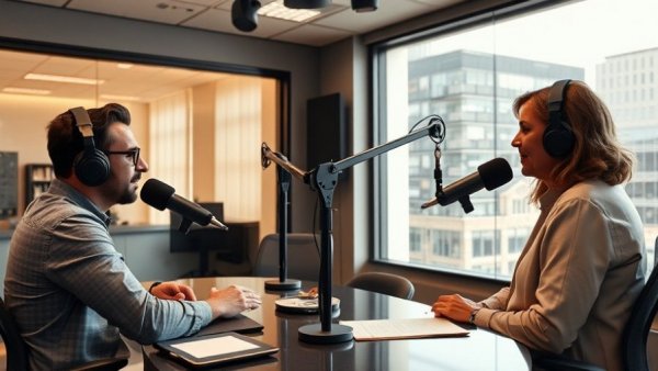 Salt Lake City radio studio capturing community spirit with hosts.
