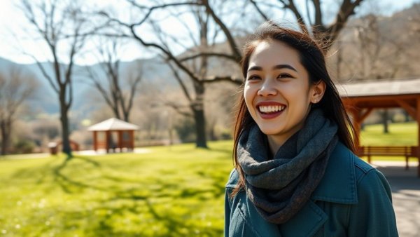 Young woman enjoying the sunshine at a Salt Lake County park