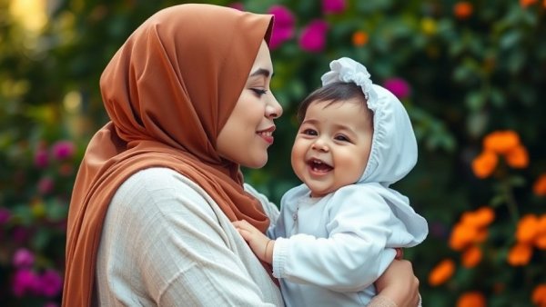 Mother kisses baby in lush greenery, highlighting UNICEF support.