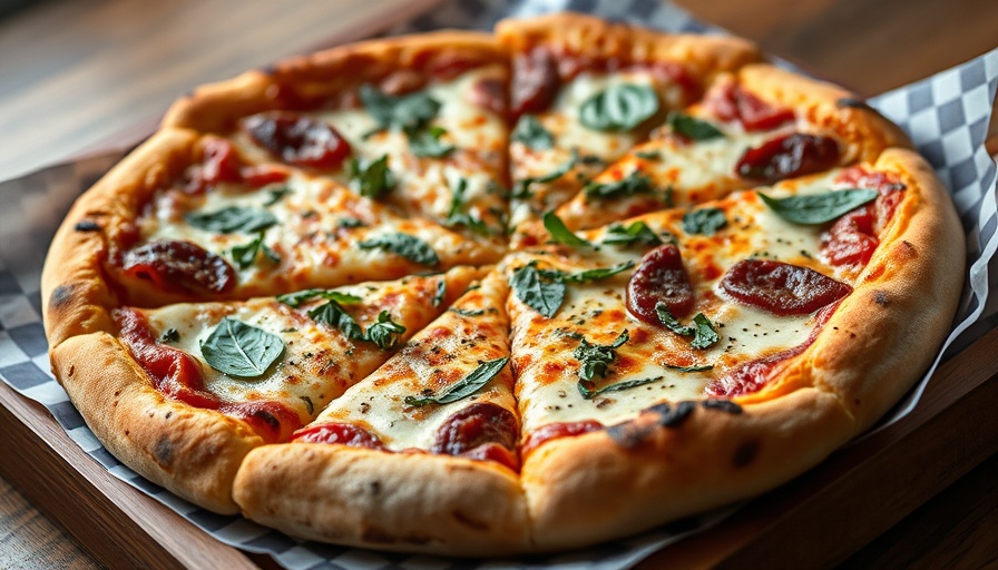 Artisanal pizza showcasing Utah dining scene with vibrant herbs.