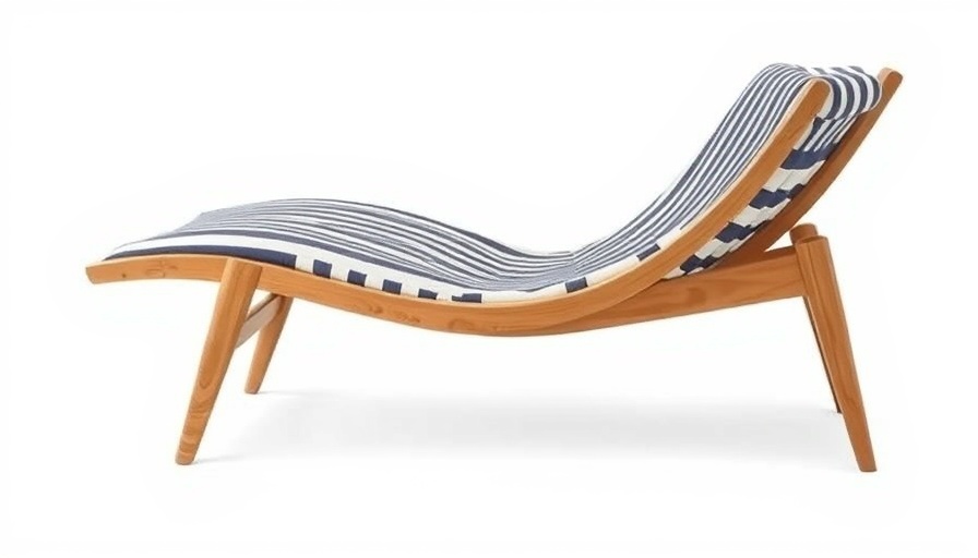 Tommy Chair for Summer Comfort with navy-striped design.