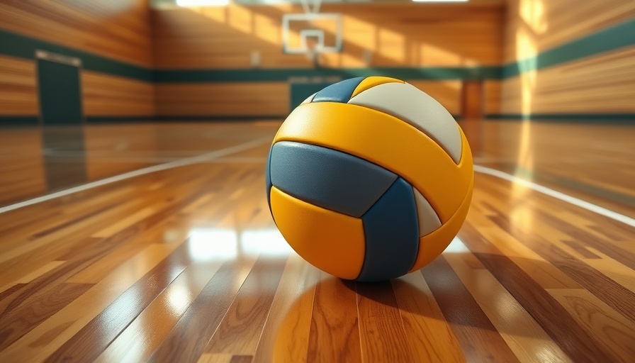 Volleyball on court related to Utah transgender athlete ban lawsuit.