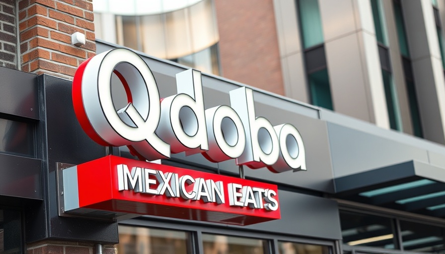 Qdoba Mexican Eats sign on modern building, highlighting expansion in Salt Lake City and St. George.