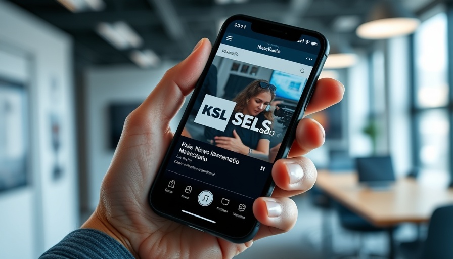KSL NewsRadio app in hand, promoting Salt Lake City community events.