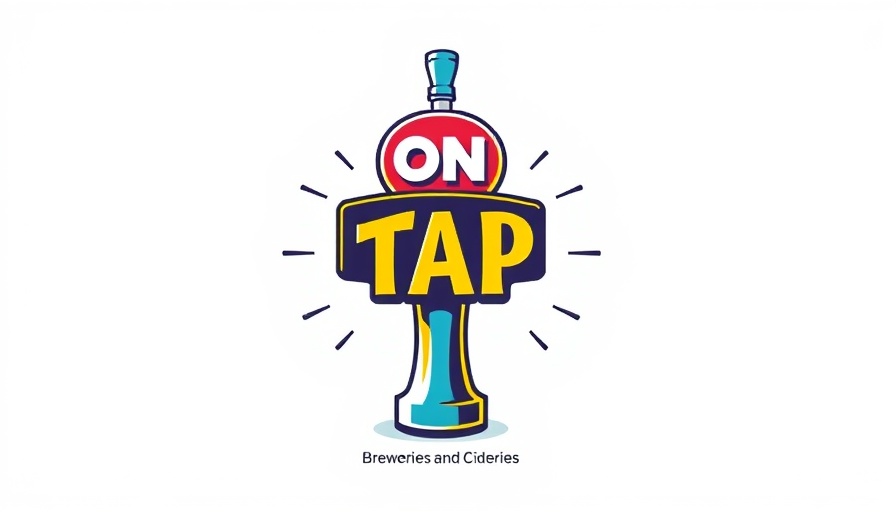 Graphic of local craft breweries and cideries on tap with beer tap.