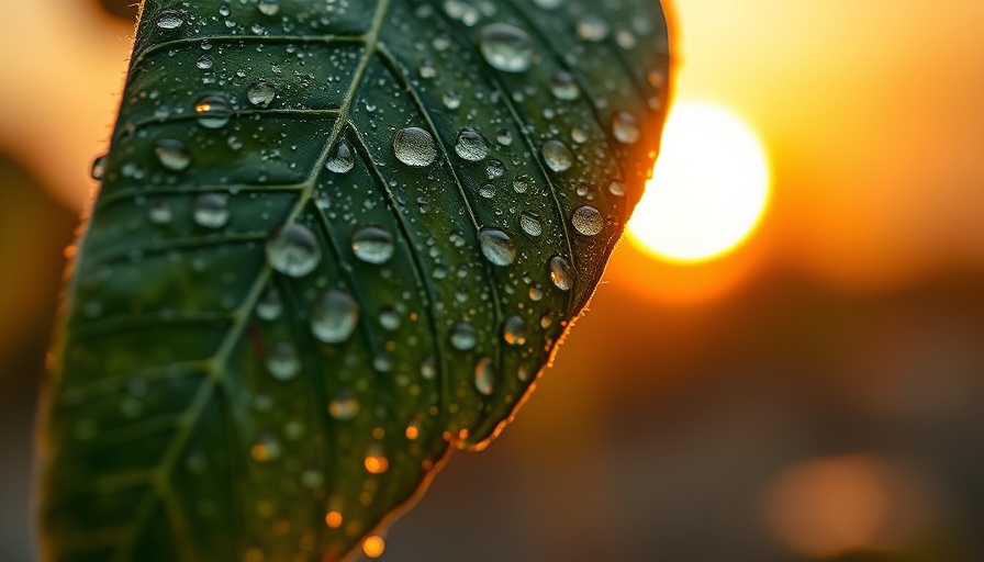 Macro photo of leaf with raindrops, highlighting Utah water crisis solutions.