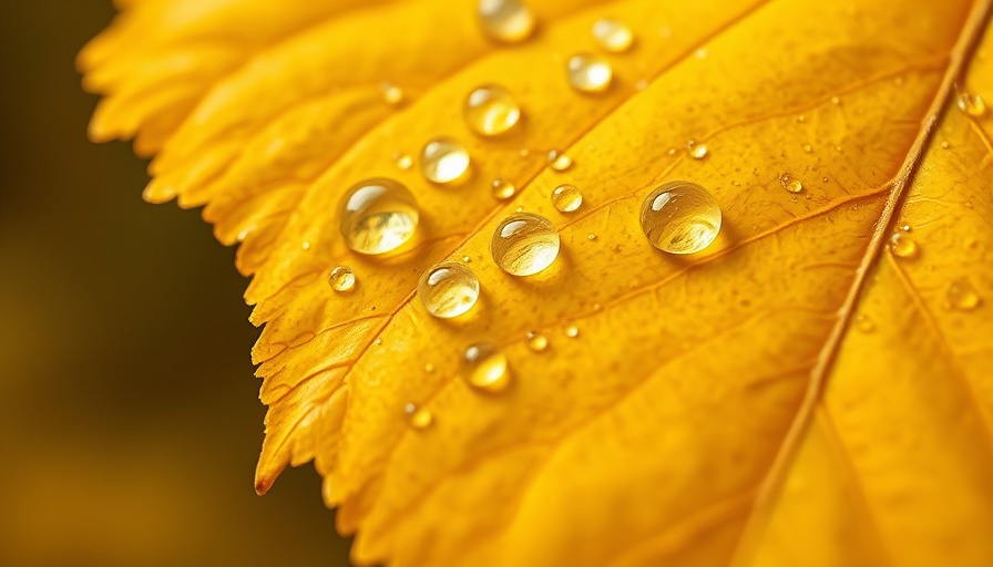 Golden leaf with water droplets, highlighting Utah water shortages.