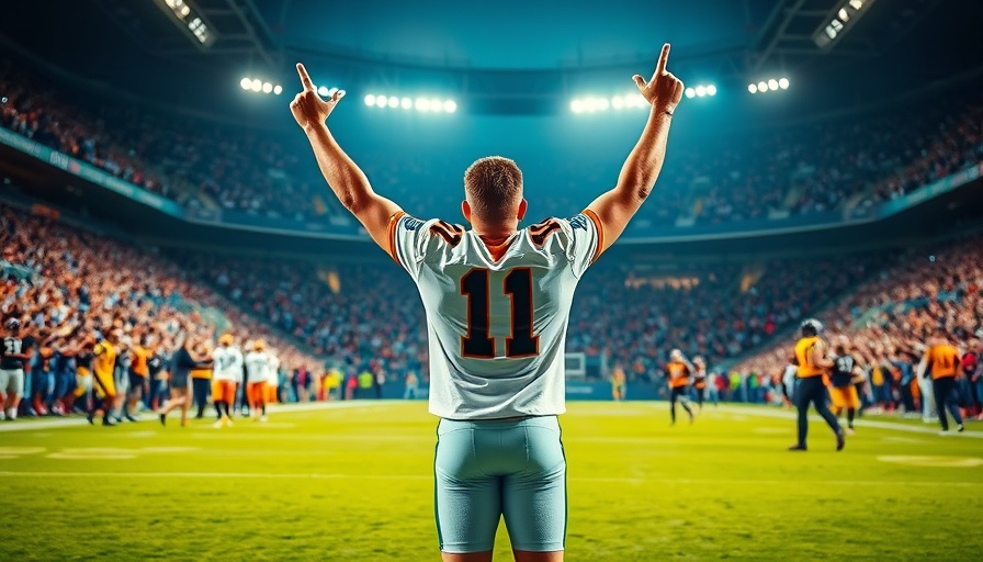 Triumphant football player celebrates on field, Kendrick Bourne Career High.