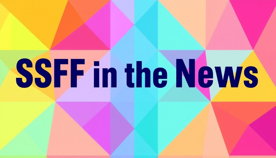 Colorful geometric design with 'SFF in the News' text.
