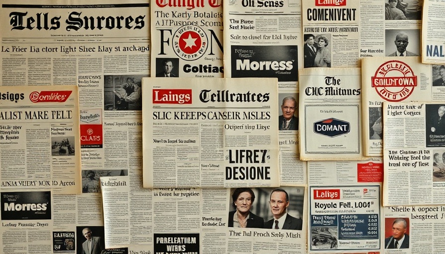 Collage of vintage newspaper headlines symbolizing media history.