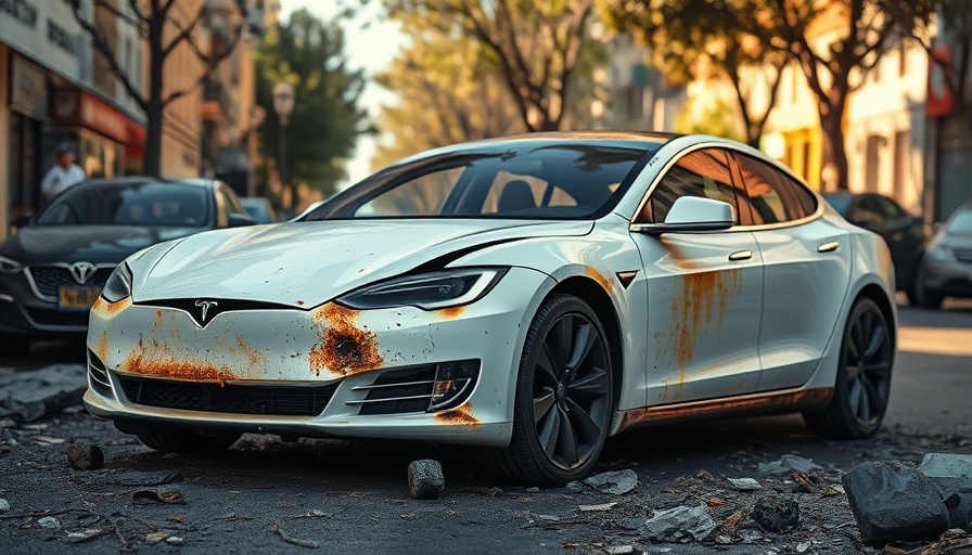 Burned Tesla on urban street after fire, SF Tesla arsonist conviction.