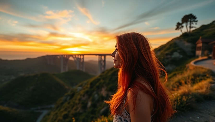 Scenic Big Sur road trip stop near Bixby Creek Bridge at sunset.