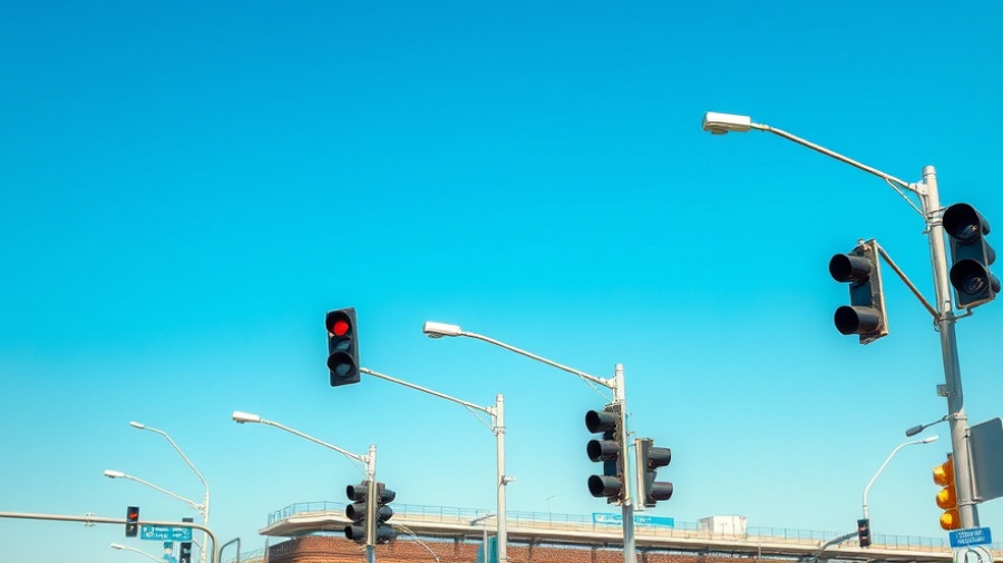 Traffic lights and cameras highlighting California transportation safety bills.