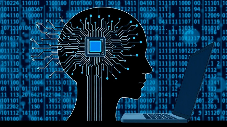 AI integrated in decision making depicted on a laptop with binary code