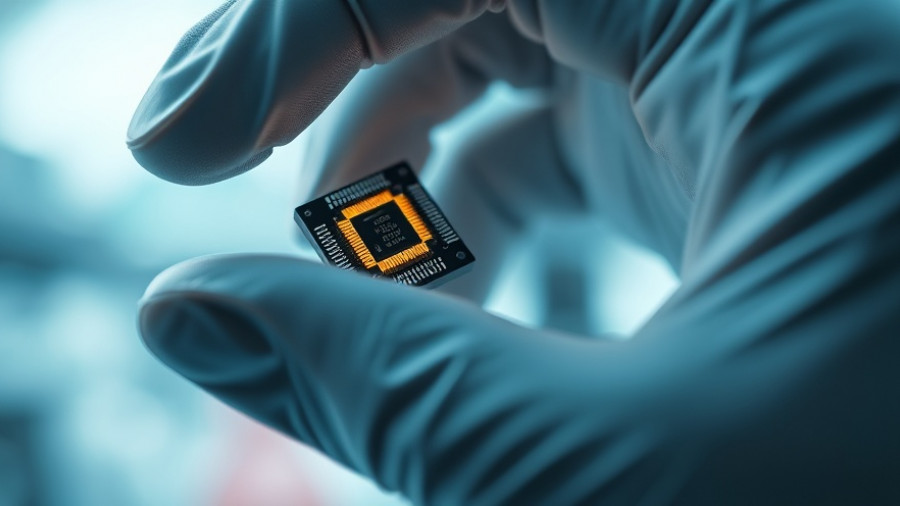 Close-up of hand holding microchip illustrating chip shortage impact on supply chain.