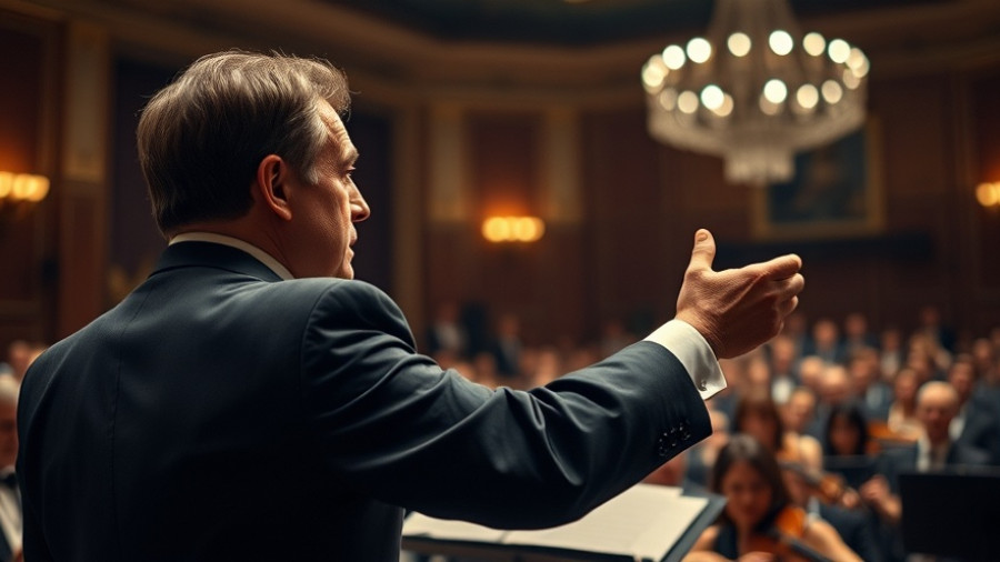 Marin Symphony's new music director conducting with focus.