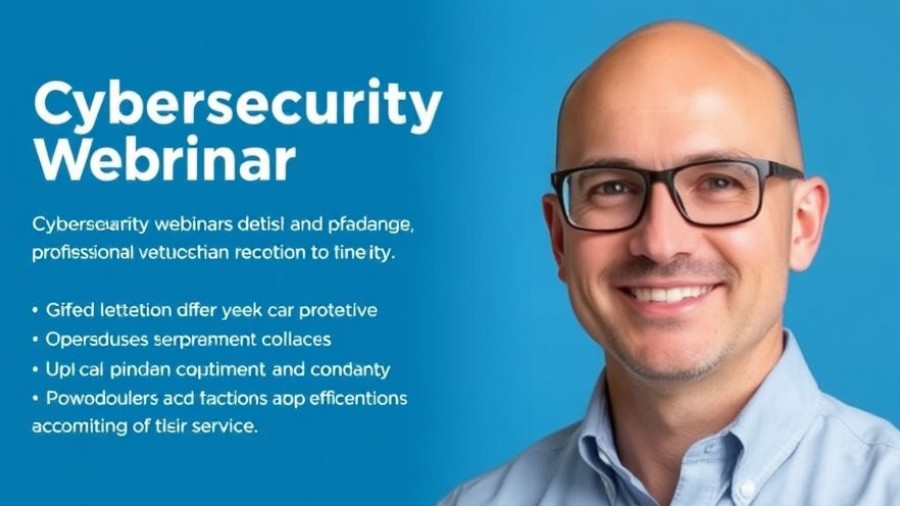 Advanced Executive Program in Cybersecurity webinar flyer featuring Dr. V. Sridhar.