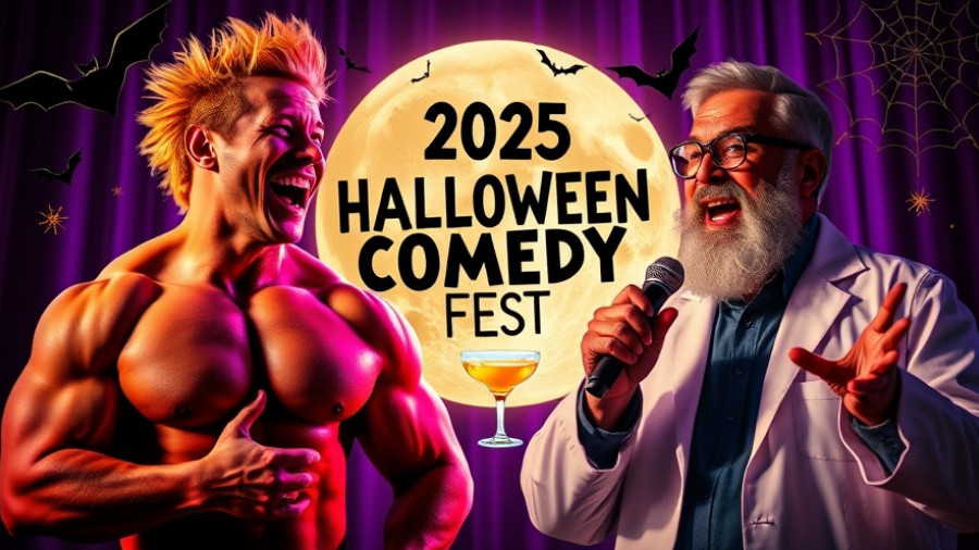 Vibrant poster for SF’s Free Halloween Comedy Fest 2025 with energetic characters.