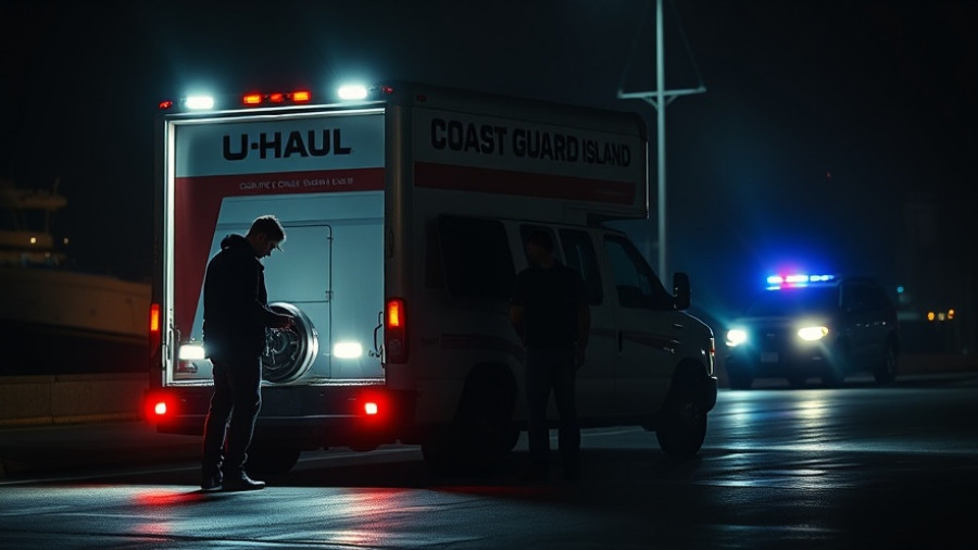 U-Haul incident at Coast Guard Island with police lights.