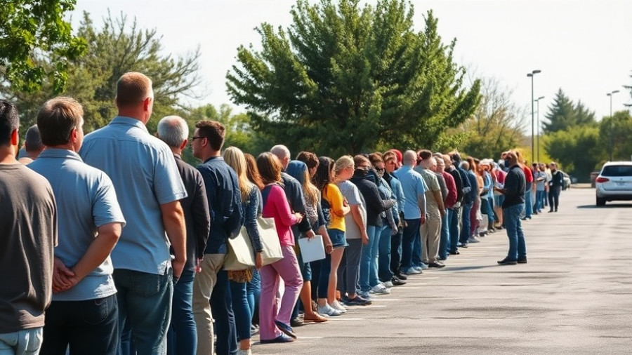 People lined up at a Bay Area food bank response to SNAP benefits crisis.