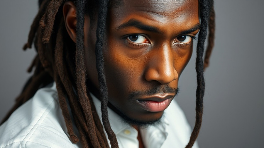 Searching for Isaiah Jamon Andrews, close-up portrait with dreadlocks in focus.