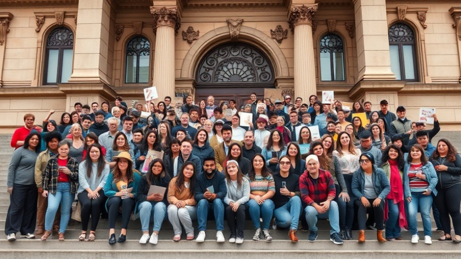 Faith in Action Bay Area, group gathering on historic building steps.