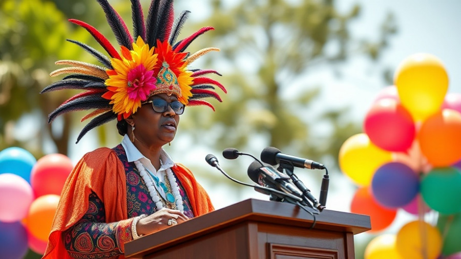Per Sia is San Francisco's New Drag Laureate at press event with balloons