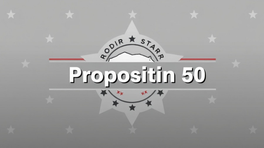 California Proposition 50 impact banner with bear and star emblem.