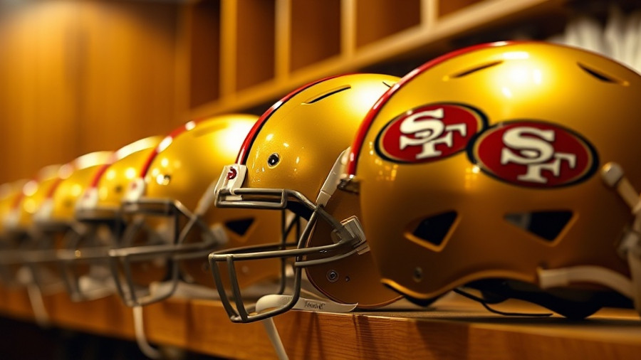 49ers helmets in locker room after signing Brandon Parker.