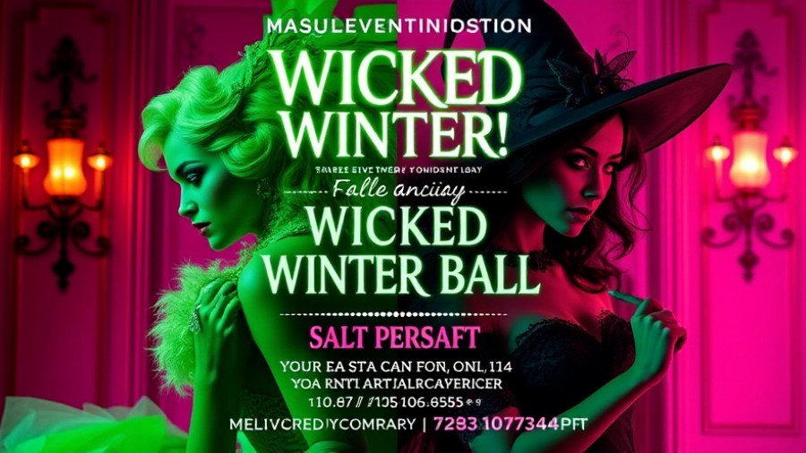 Wicked Winter Ball event poster with split persona design.